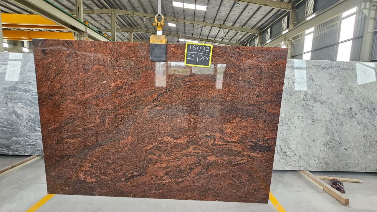 Red Multi Granite slab